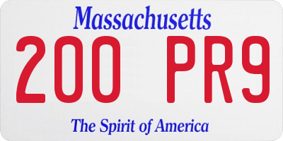 MA license plate 200PR9