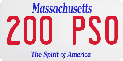 MA license plate 200PS0