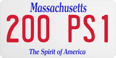MA license plate 200PS1
