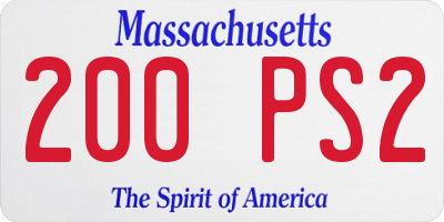 MA license plate 200PS2