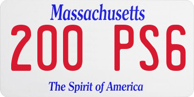 MA license plate 200PS6