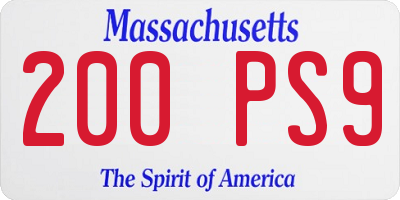 MA license plate 200PS9