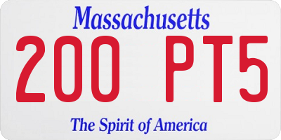 MA license plate 200PT5