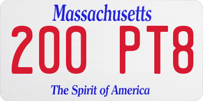 MA license plate 200PT8