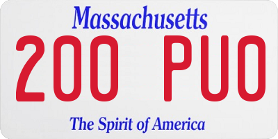 MA license plate 200PU0