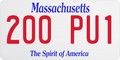 MA license plate 200PU1