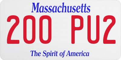 MA license plate 200PU2