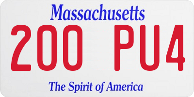MA license plate 200PU4