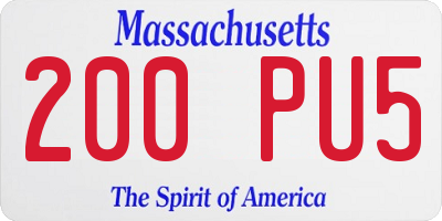 MA license plate 200PU5