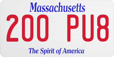 MA license plate 200PU8