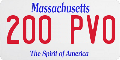 MA license plate 200PV0