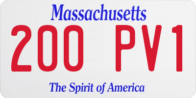 MA license plate 200PV1