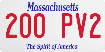 MA license plate 200PV2