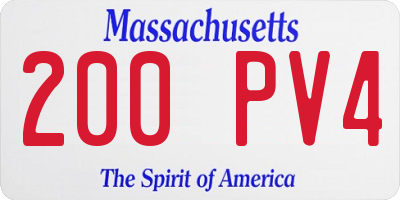 MA license plate 200PV4