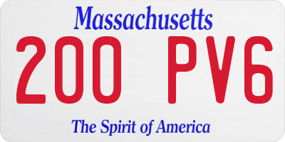 MA license plate 200PV6