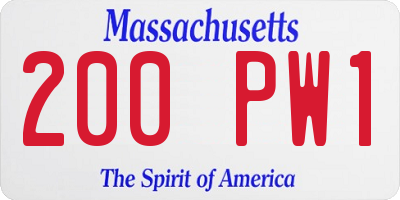 MA license plate 200PW1