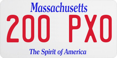 MA license plate 200PX0