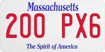 MA license plate 200PX6