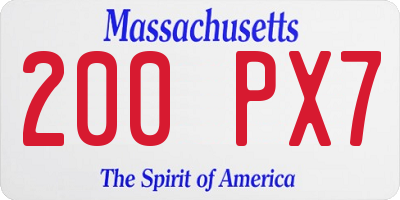 MA license plate 200PX7