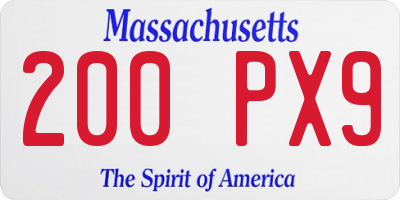 MA license plate 200PX9