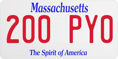 MA license plate 200PY0