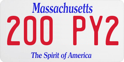 MA license plate 200PY2