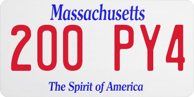 MA license plate 200PY4