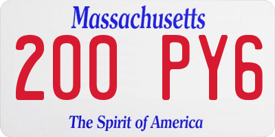 MA license plate 200PY6