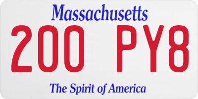 MA license plate 200PY8