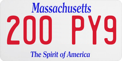 MA license plate 200PY9