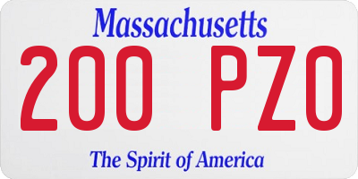 MA license plate 200PZ0