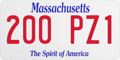 MA license plate 200PZ1