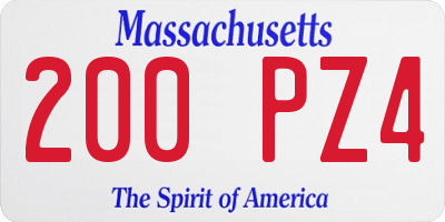 MA license plate 200PZ4