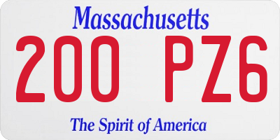 MA license plate 200PZ6