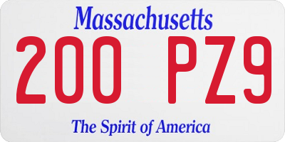 MA license plate 200PZ9