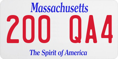 MA license plate 200QA4