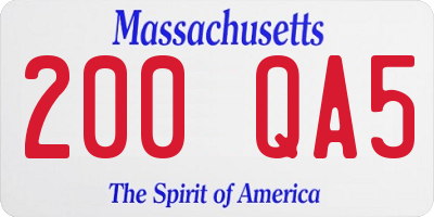 MA license plate 200QA5