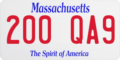 MA license plate 200QA9