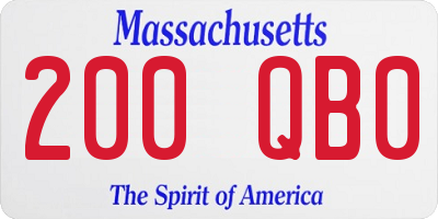 MA license plate 200QB0