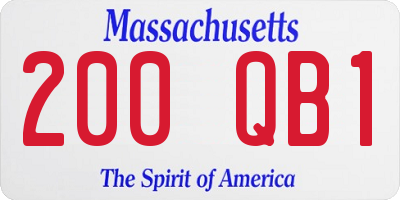 MA license plate 200QB1