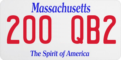 MA license plate 200QB2