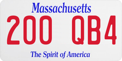 MA license plate 200QB4