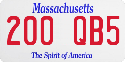 MA license plate 200QB5