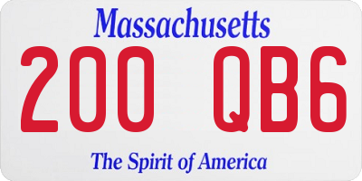 MA license plate 200QB6