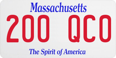 MA license plate 200QC0