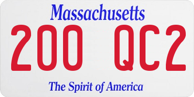 MA license plate 200QC2