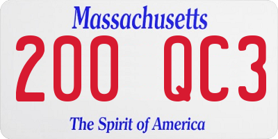 MA license plate 200QC3