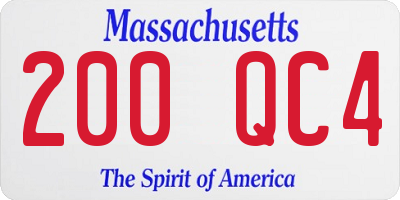 MA license plate 200QC4