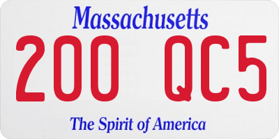 MA license plate 200QC5