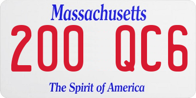 MA license plate 200QC6